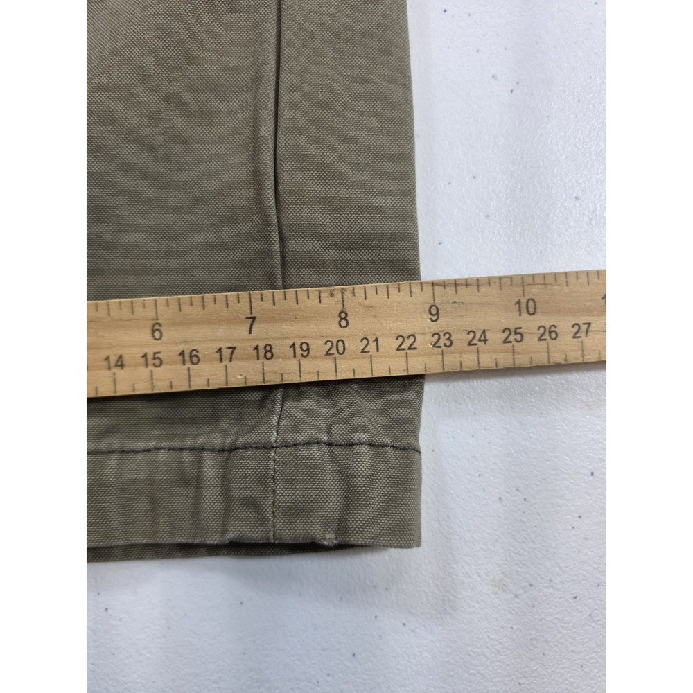 Y2K Gap Pants Mens 31x30 Green Canvas Hayes Faded Button Fly Workwear - Picture 7 of 11